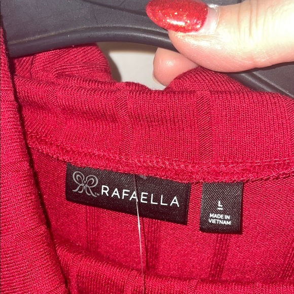 Rafaella Red Ribbed Long Sleeve Blouse - Picture 2 of 6